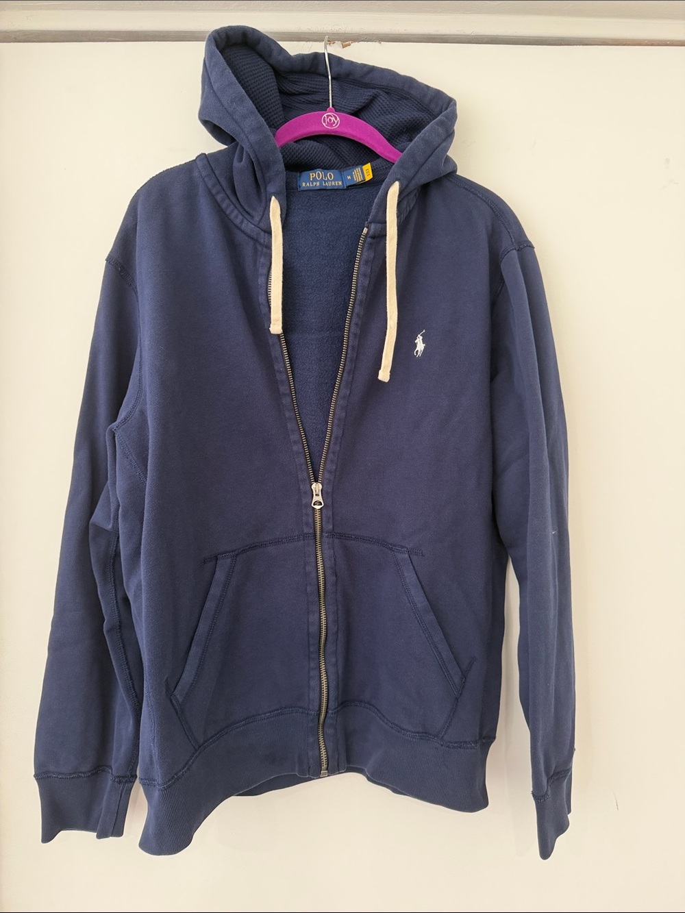 Polo Ralph Lauren Navy Waffle Zip Hooded Sweatshirt